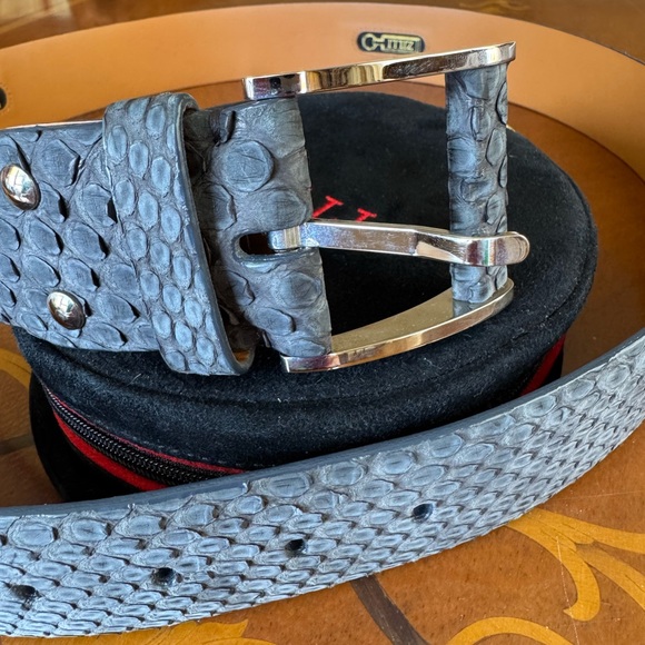 Gray Python Leather ZILLI Belt for Men - Picture 3 of 6